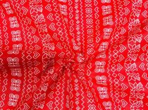 Textillux.sk - produkt Bavlnená látka drobné čičmany - nové 140 cm - 2- drobné čičmany nové, tmavá červená