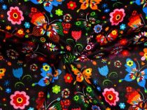 Textillux.sk - produkt Bavlnená látka farebné kvety a motýle 160 cm
