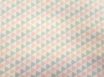 Textillux.sk - produkt Bavlnená látka farebné trojuholníky 140 cm - 2-1186 trojuholníky, ružová