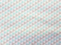 Textillux.sk - produkt Bavlnená látka farebné trojuholníky 140 cm - 3-1796 trojuholníky, mentolová