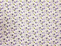 Bavlnená látka fialové kvietky 140 cm
