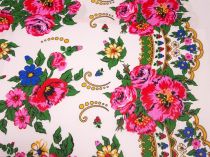 Textillux.sk - produkt Bavlnená látka folklórne ruže s bordúrou 160 cm