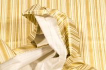 Textillux.sk - produkt Bavlnená látka hnedo-zlatý pásik 140 cm