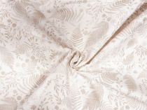 Textillux.sk - produkt Bavlnená látka husté papradie 140 cm - 3- husté béžové papradie, biela
