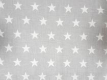 Textillux.sk - produkt Bavlnená látka hviezda 15 mm šírka 140 cm - 2- 368 biela hviezda 15 mm,šedá