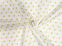 Textillux.sk - produkt Bavlnená látka hviezdička 140 cm - 2- svetlozelené hviezdičky, biela