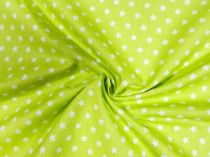 Textillux.sk - produkt Bavlnená látka hviezdička 140 cm - 4- biele hviezdičky, svetlozelená