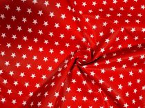 Textillux.sk - produkt Bavlnená látka hviezdičky 10 mm šírka 140 cm - 2-biele hviezdičky, červená