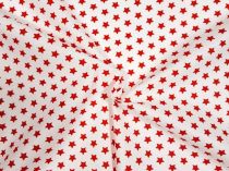 Textillux.sk - produkt Bavlnená látka hviezdičky 10 mm šírka 140 cm - 3- červené hviezdičky, biela