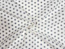 Textillux.sk - produkt Bavlnená látka hviezdičky 10 mm šírka 140 cm - 5- šedé hviezdičky, biela