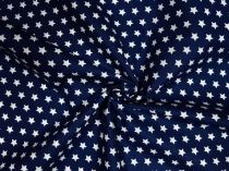 Textillux.sk - produkt Bavlnená látka hviezdičky 10 mm šírka 140 cm - 6- biele hviezdičky, tmavomodrá