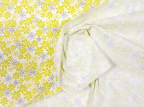 Textillux.sk - produkt Bavlnená látka jemný sivý kvet 140 cm - 3-2161 neonovo zelená, sivá