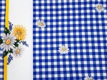 Textillux.sk - produkt Bavlnená látka káro s bordúrou 150 cm - 3- modré káro