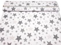 Textillux.sk - produkt Bavlnená látka krásne šedé hviezdy 160 cm