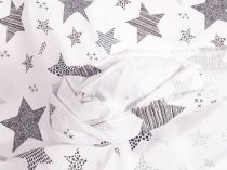 Textillux.sk - produkt Bavlnená látka krásne šedé hviezdy 160 cm