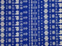 Textillux.sk - produkt Bavlnená látka krojová drobný vzor Čičmany šírka 140 cm - 5-1623 drobné Čičmany, kráľovská modrá