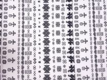 Textillux.sk - produkt Bavlnená látka krojová drobný vzor Čičmany šírka 140 cm - 10- drobné Čičmany čierny vzor, biela
