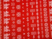 Textillux.sk - produkt Bavlnená látka krojová velký vzor Čičmany šírka 140 cm - 3-74 veľký vzor, červená