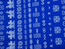 Textillux.sk - produkt Bavlnená látka krojová velký vzor Čičmany šírka 140 cm - 4-1618 veľký vzor, modrá