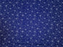 Textillux.sk - produkt Bavlnená látka kvet s listami 140 cm - 1- 1506 kvet s listami,modrá
