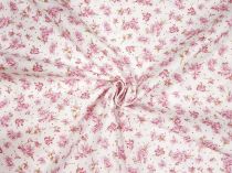 Textillux.sk - produkt Bavlnená látka kytička s fialkou 140 cm - 1- ružová fialka, biela