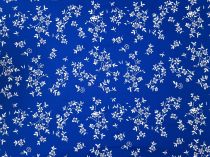 Textillux.sk - produkt Bavlnená látka kytička so stonkou 140 cm - 2-1760 biela kytička,modrá