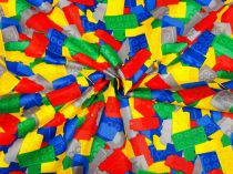 Textillux.sk - produkt Bavlnená látka Lego kocky 145 cm - 1- Lego, pestrofarebná
