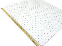 Textillux.sk - produkt Bavlnená látka malá hviezda 10 mm šírka 140 cm - 4- 1866 tyrkysová hviezda, biela