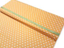 Textillux.sk - produkt Bavlnená látka malé bodky 8 mm šírka 140 cm - 2- 898 biele bodky, oranžová