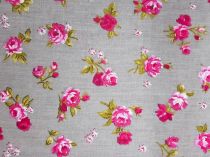 Textillux.sk - produkt Bavlnená látka maličké ružičky 140 cm - 2-368 ružová ružička, šedá