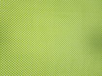 Textillux.sk - produkt Bavlnená látka mini bodka 2 mm šírka 140 cm - 4- 2163 biela bodka, zelená 150 cm