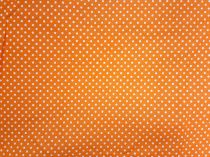 Textillux.sk - produkt Bavlnená látka mini bodka 2 mm šírka 140 cm - 21-895 biela bodka, oranžová