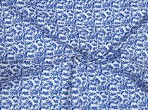 Textillux.sk - produkt Bavlnená látka prepletané listy 140 cm - 2- prepletané modré listy, biela