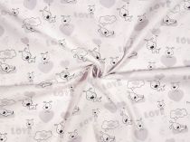 Textillux.sk - produkt Bavlnená látka psík s balónom 145 cm - 1- psík s balónom, biela