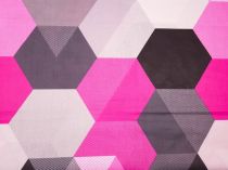 Textillux.sk - produkt Bavlnená látka ružový šesťuholník 160 cm