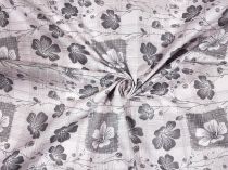 Textillux.sk - produkt Bavlnená látka šedé kvety na kocke 140 cm
