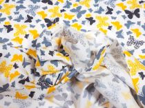 Textillux.sk - produkt Bavlnená látka šedé motýle 150 cm