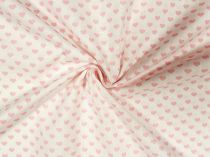 Textillux.sk - produkt Bavlnená látka srdiečka 140 cm - 3- ružové srdiečka, biela