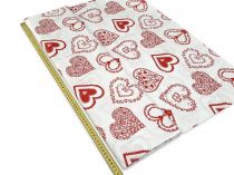 Textillux.sk - produkt Bavlnená látka srdiečko ornament šírka 140 cm - 1- červené srdce, biela