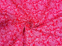 Textillux.sk - produkt Bavlnená látka srdiečko s ornamentom 140 cm - 4- srdiečko s ornamentom, červená