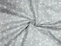 Textillux.sk - produkt Bavlnená látka ťahavé kvietky 140 cm - 2- ťahavé kvietky, šedá