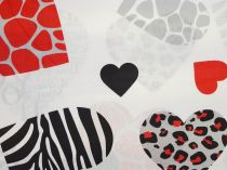 Textillux.sk - produkt Bavlnená látka tigrované srdcia 160 cm - 2-1042 tigrované srdcia, červené