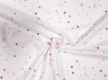 Textillux.sk - produkt Bavlnená látka mesiačik a hviezdičky 160 cm - 1- mesiačik a hviezdičky, biela