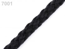 Textillux.sk - produkt Bavlnená šnúra Ø9 mm splietaná - 7001 čierna