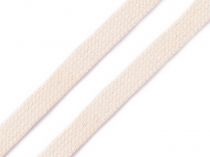 Textillux.sk - produkt Bavlnená šnúra plochá / dutinka šírka 12 mm - REZ00 režná svetlá