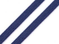 Textillux.sk - produkt Bavlnená šnúra plochá / dutinka šírka 12 mm - 7705 modrá tmavá