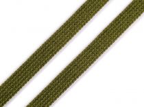 Textillux.sk - produkt Bavlnená šnúra plochá / dutinka šírka 12 mm - 4802 zelená khaki