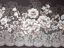 Textillux.sk - produkt Bavlnená štóla biele kvety s čipkou 50cm - 1-biele kvety s čipkou, tmavošedá