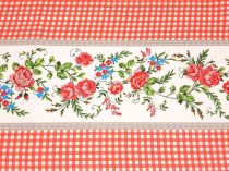 Textillux.sk - produkt Bavlnená štóla chalupárske ruže s kockou 50cm