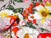 Textillux.sk - produkt Bavlnená štóla maľované kvety na vzore 50cm